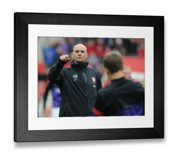 Framed Print : Steve Bould: Arsenal Assistant Manager at Pre-Season Match Against Anderlecht (2012-13)