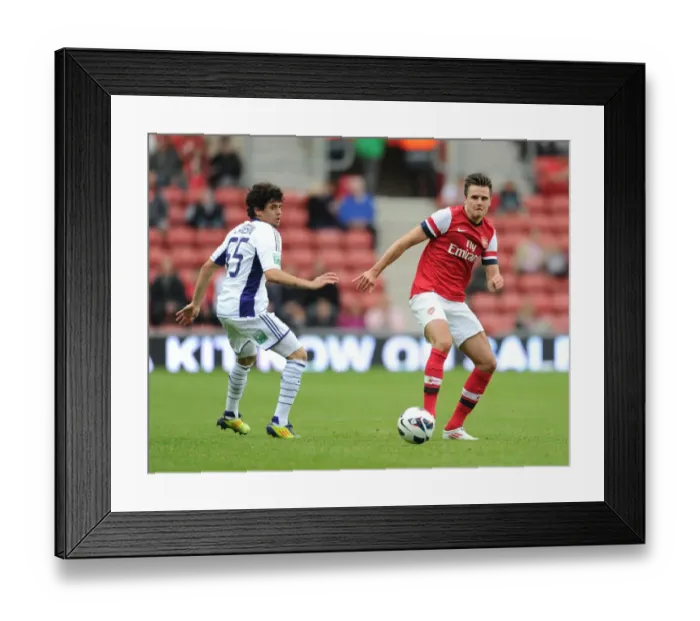 Framed Print : Arsenal vs. Anderlecht: Carl Jenkinson in Pre-Season Action, Markus Liebherr Memorial Cup, 2012