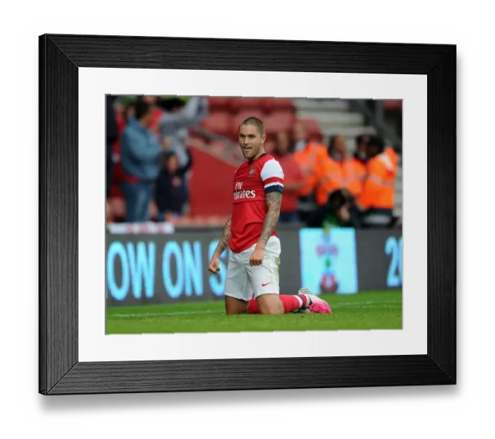 Framed Print : Arsenal's Henri Lansbury Scores in Pre-Season Victory over Anderlecht Framed Print : Arsenal's Henri Lansbury Scores in Pre-Season Victory over Anderlecht