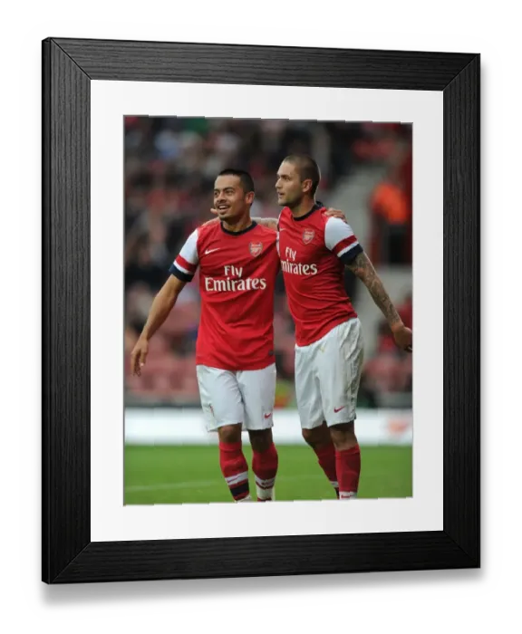 Framed Print : Arsenal's Henri Lansbury and Nico Yennaris Celebrate Goal Against Anderlecht (2012-13 Pre-Season) Framed Print : Arsenal's Henri Lansbury and Nico Yennaris Celebrate Goal Against Anderlecht (2012-13 Pre-Season)