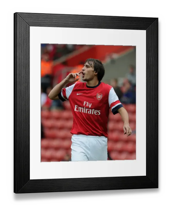 Framed Print : Ignasi Miquel: Arsenal's Pre-Season Star at St. Mary's Stadium (2012)