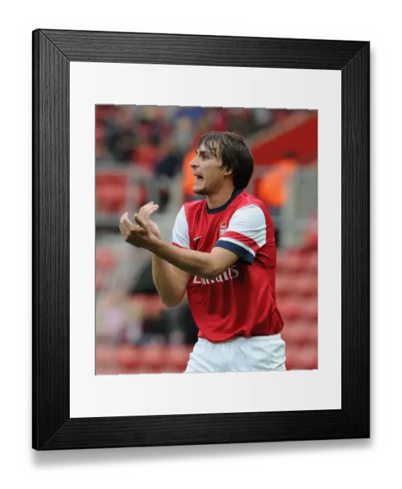 Framed Print : Ignasi Miquel (Arsenal). Arsenal 1: 0 Anderlecht. The Markus Liebherr Memorial Cup