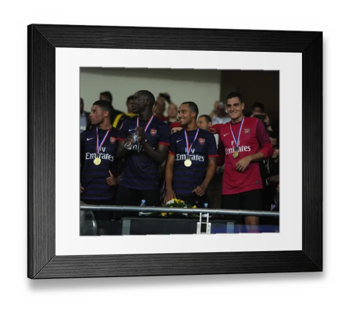 Framed Print : Arsenal Stars Post-Match: Malaysia XI vs Arsenal (2012-13)