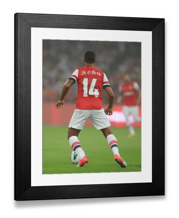 Framed Print : Arsenal vs Manchester City: Theo Walcott at the Bird's Nest Stadium (2012) - Pre-Season Clash