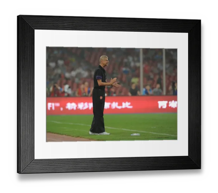 Framed Print : Arsenal vs Manchester City: Arsene Wenger Leads Gunners in Beijing Pre-Season Clash, 2012