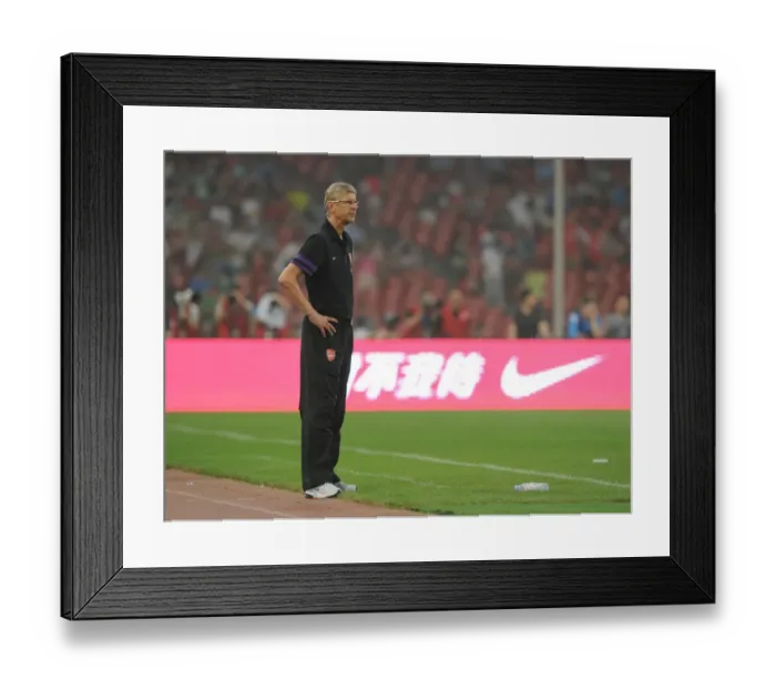 Framed Print : Arsene Wenger Leads Arsenal Against Manchester City in Beijing Pre-Season Clash (2012)