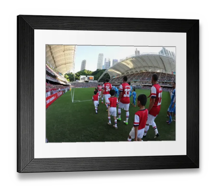 Framed Print : Arsenal Football Club: Pre-Season Friendly Match Against Kitchee FC in Hong Kong (2012) - Arsenal Team Walks onto the Pitch Framed Print : Arsenal Football Club: Pre-Season Friendly Match Against Kitchee FC in Hong Kong (2012) - Arsenal Team Walks onto the Pitch