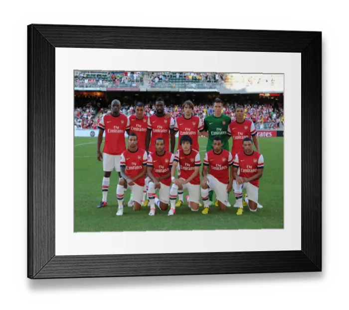 Framed Print : Arsenal Team Line-up Before Kitchee FC Match, 2012