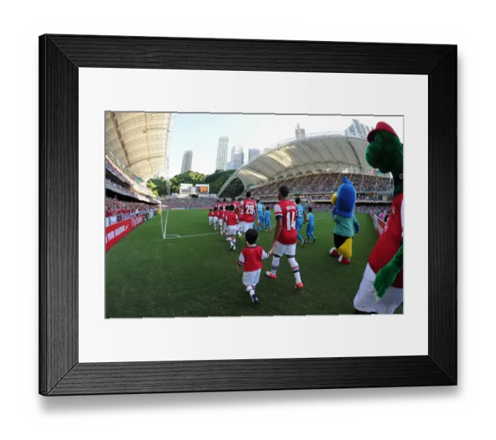 Framed Print : Arsenal's Asian Tour: Pre-Season Friendly Match against Kitchee FC (2012)