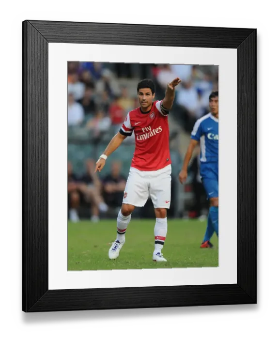Framed Print : Mikel Arteta Leads Arsenal in Kitchee FC Clash (2012)
