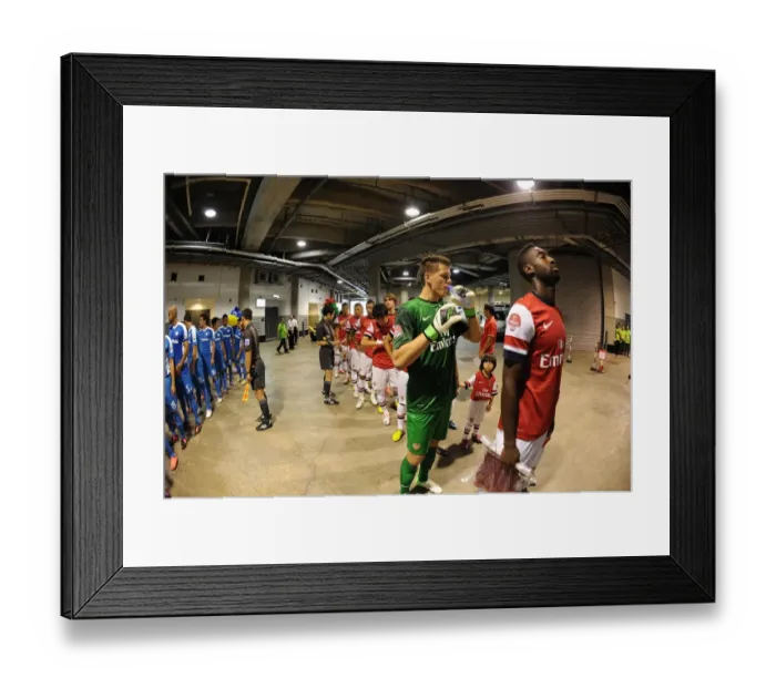 Framed Print : Arsenal FC Players Wojciech Szczesny and Johan Djourou in the Tunnel Before Kitchee FC Match (2012) Framed Print : Arsenal FC Players Wojciech Szczesny and Johan Djourou in the Tunnel Before Kitchee FC Match (2012)
