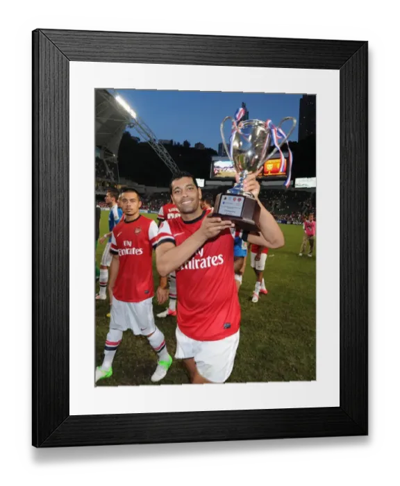 Framed Print : Andre Santos Celebrates with Arsenal's Pre-Season Trophy after Kitchee FC Victory, 2012 Framed Print : Andre Santos Celebrates with Arsenal's Pre-Season Trophy after Kitchee FC Victory, 2012