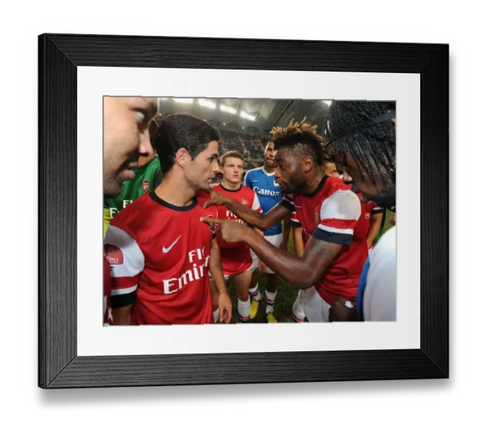 Framed Print : Mikel Arteta and Alex Song: Arsenal Football Club Reunited After Kitchee FC Friendly Match in Hong Kong, 2012 Framed Print : Mikel Arteta and Alex Song: Arsenal Football Club Reunited After Kitchee FC Friendly Match in Hong Kong, 2012