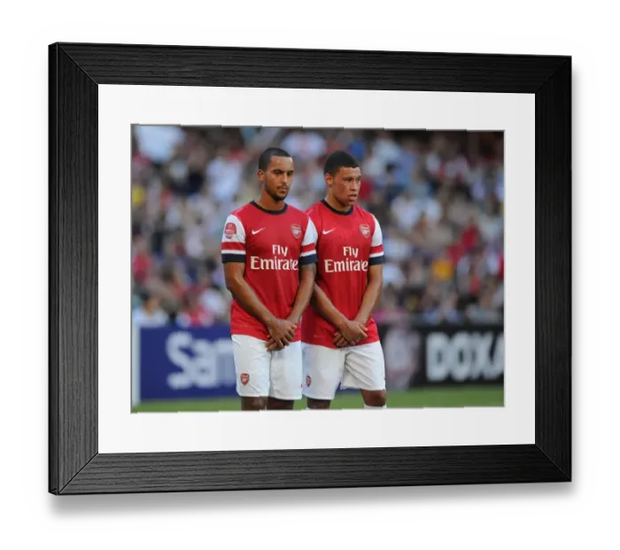 Framed Print : Theo Walcott and Alex Oxlade-Chamberlain of Arsenal during Kitchee FC Match, 2012 Framed Print : Theo Walcott and Alex Oxlade-Chamberlain of Arsenal during Kitchee FC Match, 2012