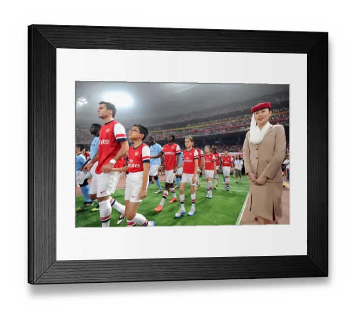 Framed Print : Arsenal FC vs Manchester City: Jenkinson and Gervinho Prepare for Battle in Beijing Framed Print : Arsenal FC vs Manchester City: Jenkinson and Gervinho Prepare for Battle in Beijing