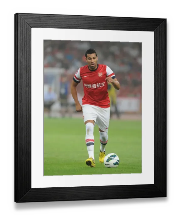 Framed Print : Arsenal FC vs Manchester City: Andre Santos in Action at the Bird's Nest Stadium, Beijing