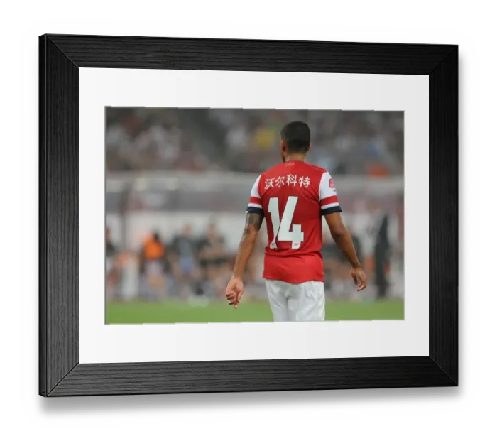 Framed Print : Theo Walcott Faces Manchester City in Arsenal's Beijing Clash