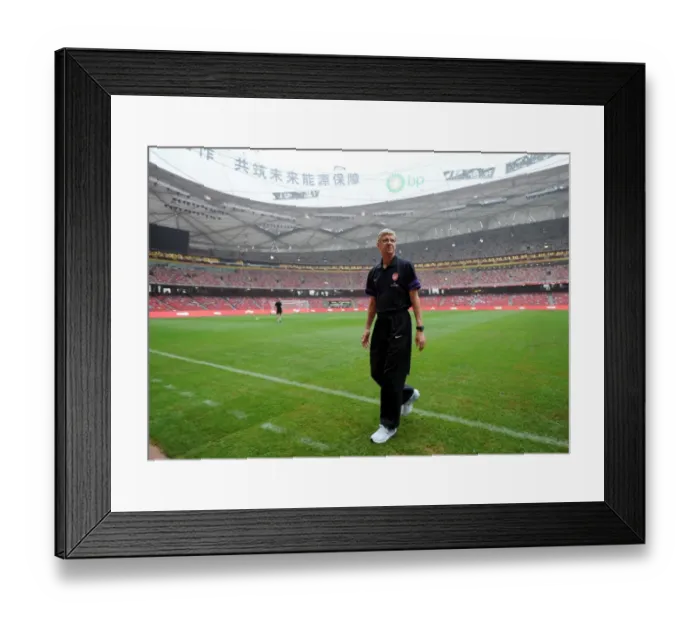 Framed Print : Arsene Wenger Faces Manchester City in Beijing: Arsenal FC vs. Manchester City, 2012