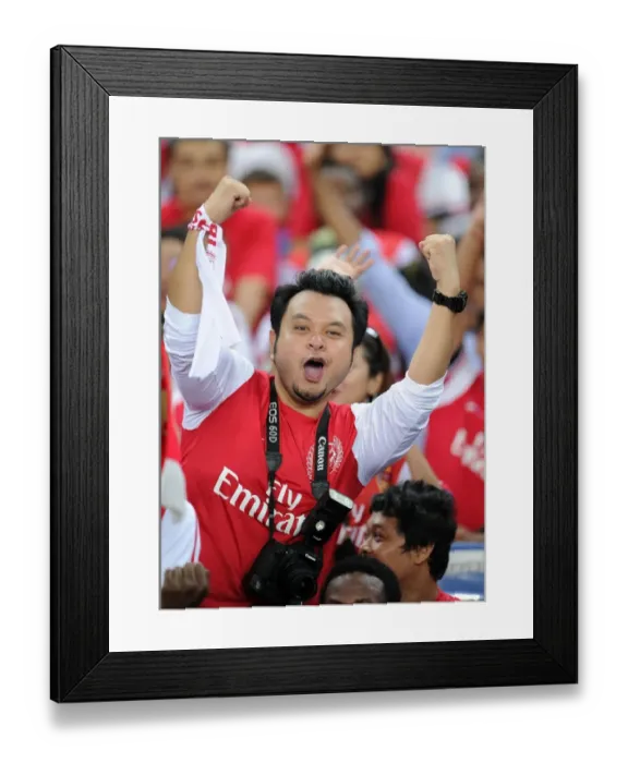 Framed Print : Arsenal Fans in Action: Malaysia XI vs Arsenal (2012-13)