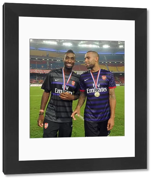 Johan Djourou and Kyle Bartley (Arsenal). Malaysia 1: 2 Arsenal. Pre Season Friendly