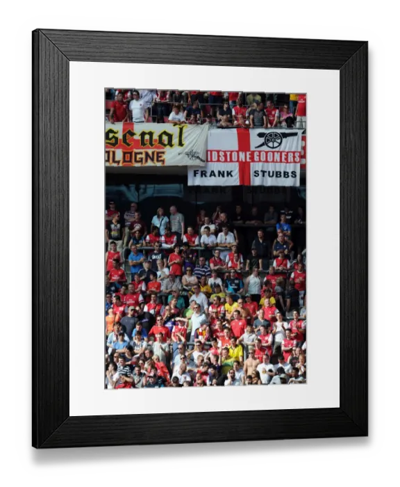 Framed Print : Arsenal fans. Cologne 0: 4 Arsenal. Pre Season Friendly. Rhein Energie Stadium Framed Print : Arsenal fans. Cologne 0: 4 Arsenal. Pre Season Friendly. Rhein Energie Stadium
