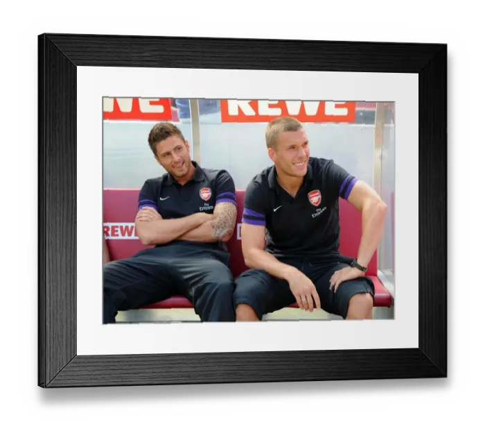 Framed Print : Olivier Giroud and Lukas Podolski (Arsenal). Cologne 0: 4 Arsenal. Pre Season Friendly Framed Print : Olivier Giroud and Lukas Podolski (Arsenal). Cologne 0: 4 Arsenal. Pre Season Friendly