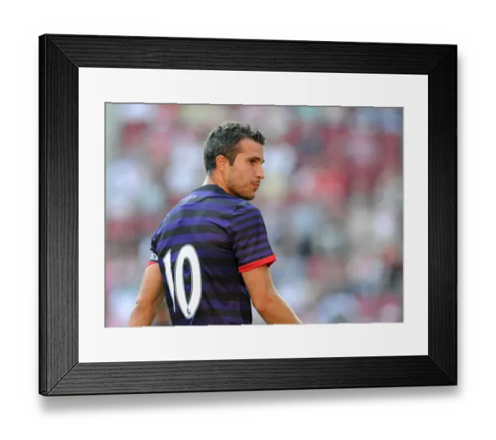 Framed Print : Robin van Persie in Action: Arsenal's Star Striker vs. FC Cologne, 2012