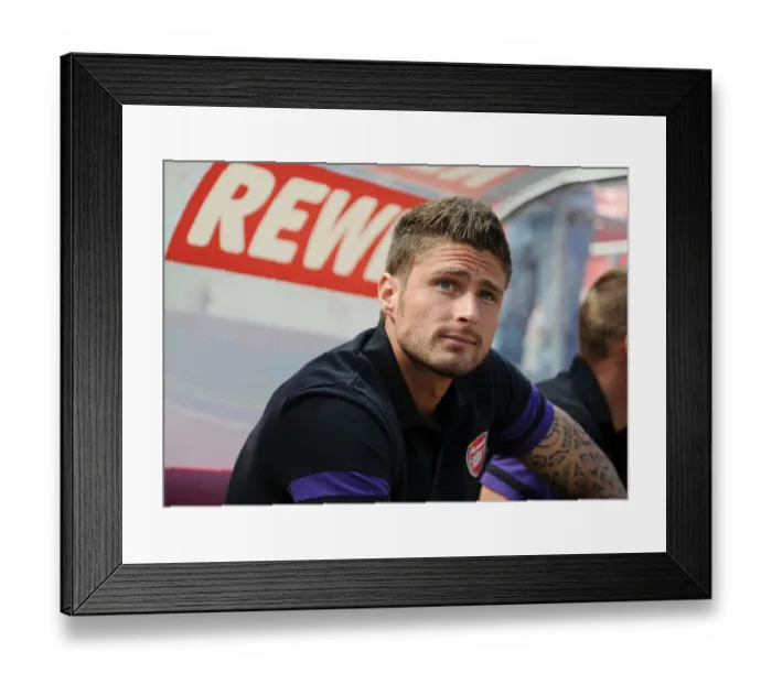 Framed Print : Olivier Giroud Pre-Season Preview: Arsenal vs. FC Cologne (2012)