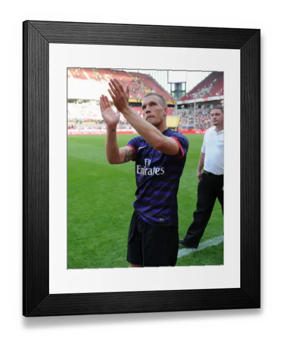 Framed Print : Lukas Podolski Bids Farewell: Arsenal Star Waves to Cologne Fans after Pre-Season Friendly Framed Print : Lukas Podolski Bids Farewell: Arsenal Star Waves to Cologne Fans after Pre-Season Friendly