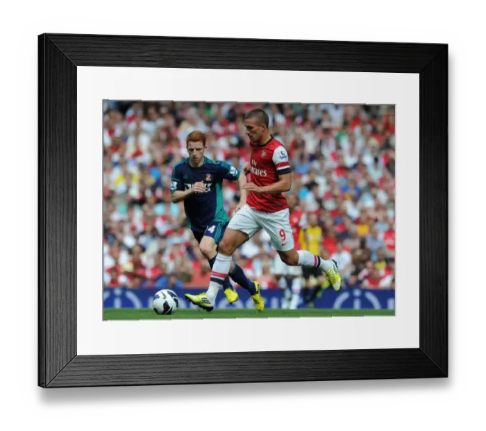 Framed Print : Arsenal's Lukas Podolski in Action: Arsenal vs. Sunderland (2012-13 Premier League)