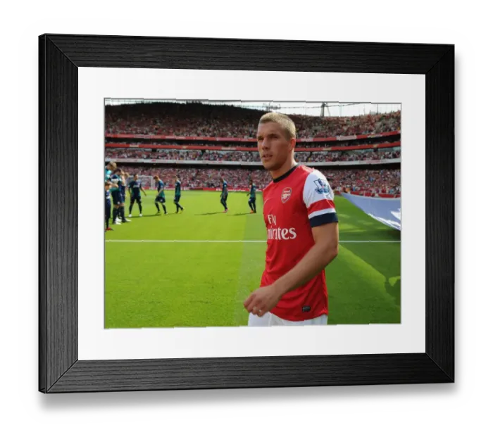 Framed Print : Lukas Podolski: Arsenal's Ready-to-Go Striker Against Sunderland (2012-13)