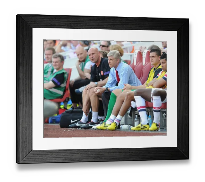 Framed Print : Arsene Wenger and Steve Bould: Leading Arsenal against Sunderland (2012-13) Framed Print : Arsene Wenger and Steve Bould: Leading Arsenal against Sunderland (2012-13)