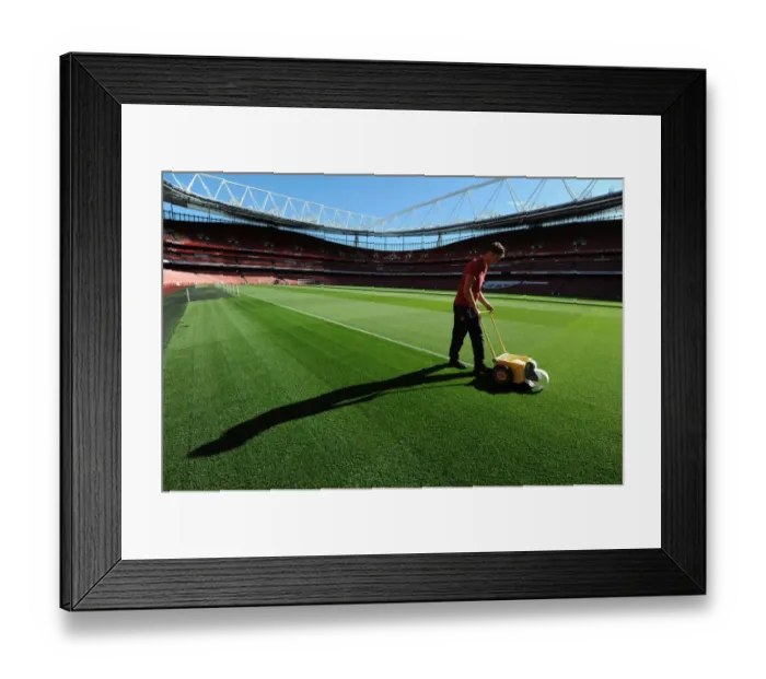 Framed Print : Emirates Stadium: Preparing the Battlefield for Arsenal's Premier League Clash Framed Print : Emirates Stadium: Preparing the Battlefield for Arsenal's Premier League Clash