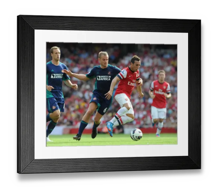 Framed Print : Santi Cazorla Dances Past Lee Catermole: Arsenal vs Sunderland, 2012-13 Premier League