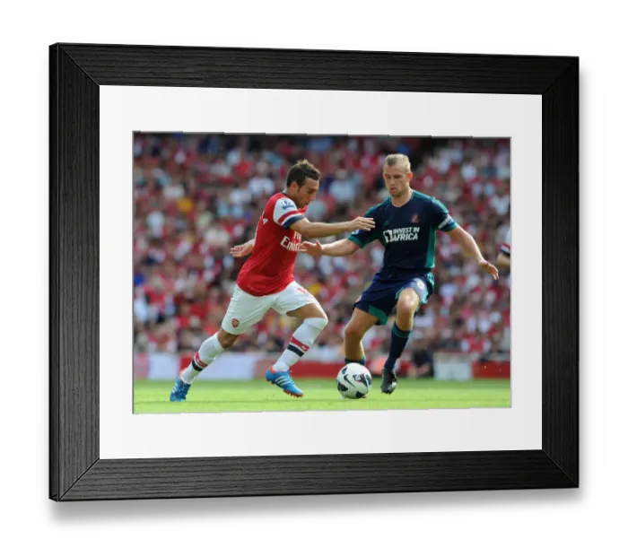Framed Print : Santi Cazorla (Arsenal) Lee Cattermole (Sunderland). Arsenal 0: 0 Sunderland