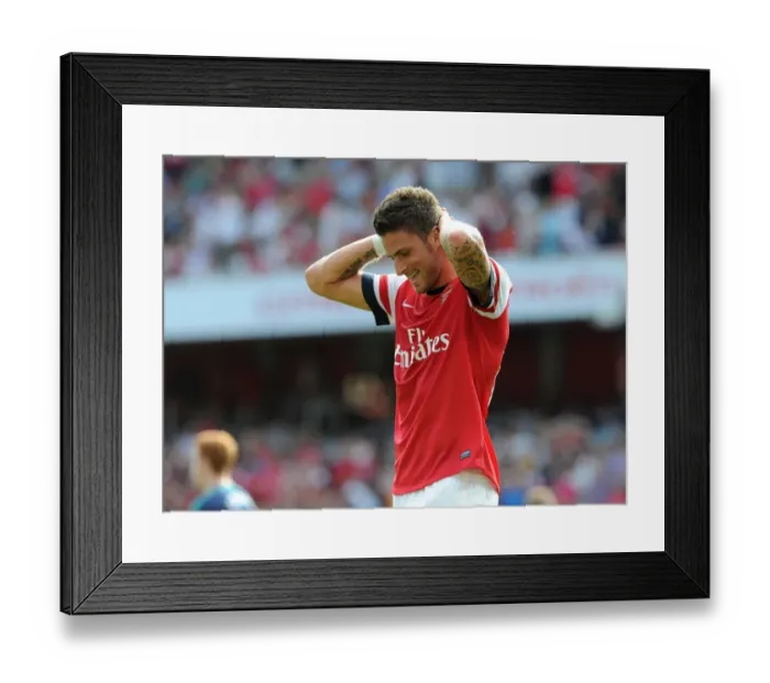 Framed Print : Olivier Giroud: Arsenal Striker in Action Against Sunderland, Premier League 2012-13
