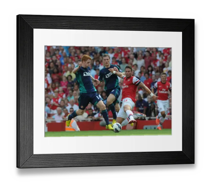 Framed Print : Arsenal's Olivier Giroud Clashes with Sunderland's Jack Colback in 2012-13 Premier League Match