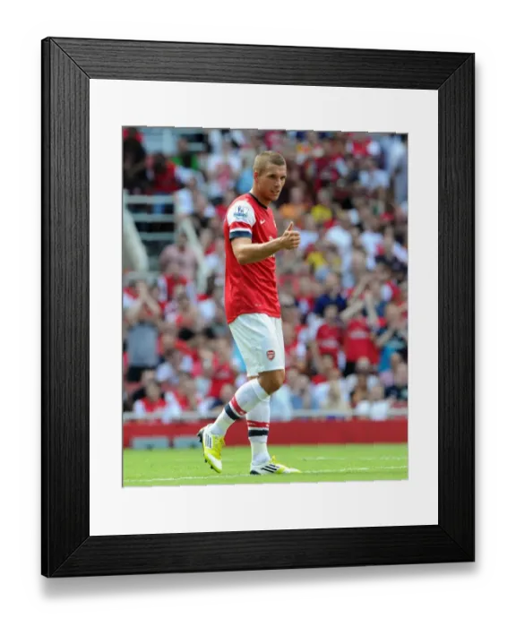 Framed Print : Lukas Podolski in Action: Arsenal vs Sunderland, Premier League 2012-13