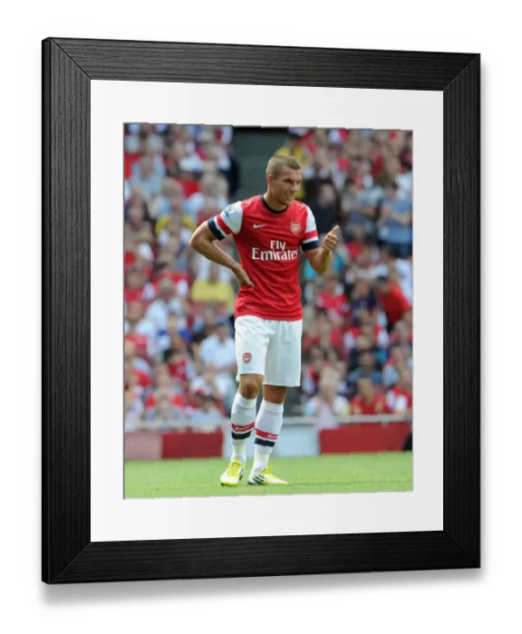 Framed Print : Lukas Podolski in Action: Arsenal vs Sunderland, Premier League 2012-13