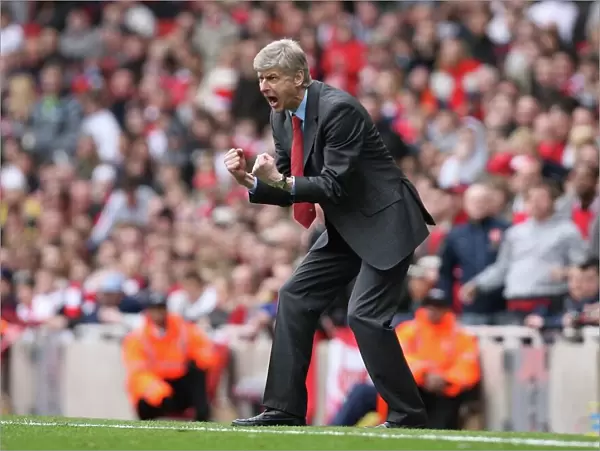 Arsenal manager Arsene Wenger shows his frustration during the match