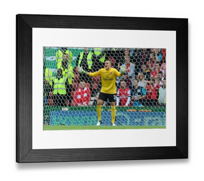 Framed Print : Arsenal's Vito Mannone in Action Against Stoke City (2012-13 Premier League)