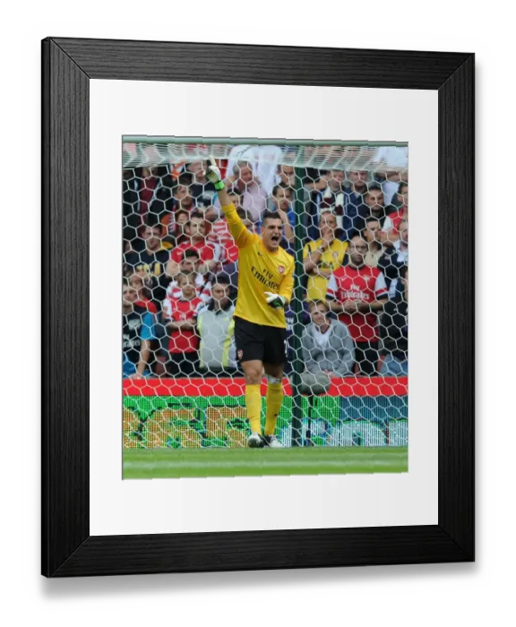 Framed Print : Vito Mannone: Arsenal's Determined Goalkeeper in Action against Stoke City (2012-13)