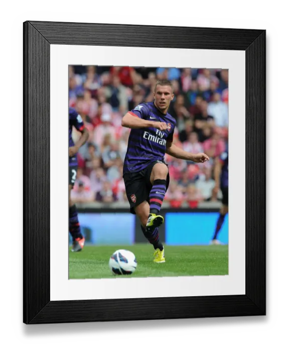 Framed Print : Lukas Podolski in Action: Arsenal vs. Stoke City, Premier League 2012-13