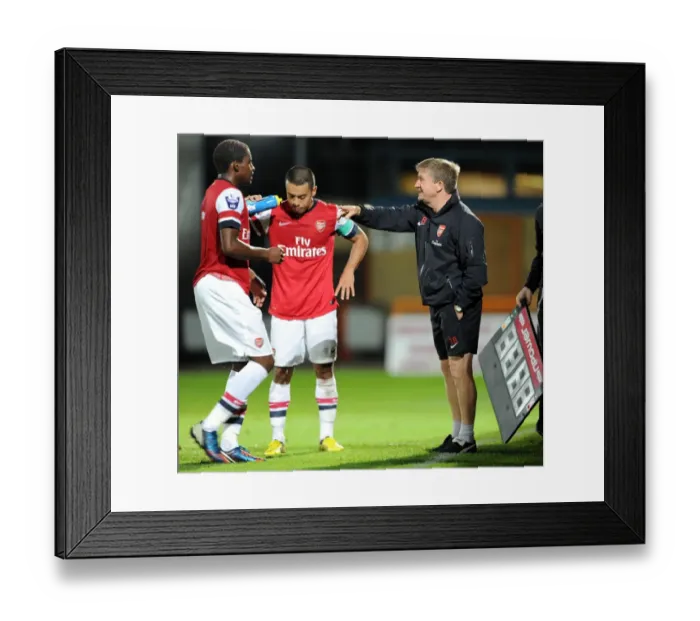 Framed Print : Arsenal U19s: Terry Burton Coaches Kyle Ebecilio Against Marseille in NextGen Series