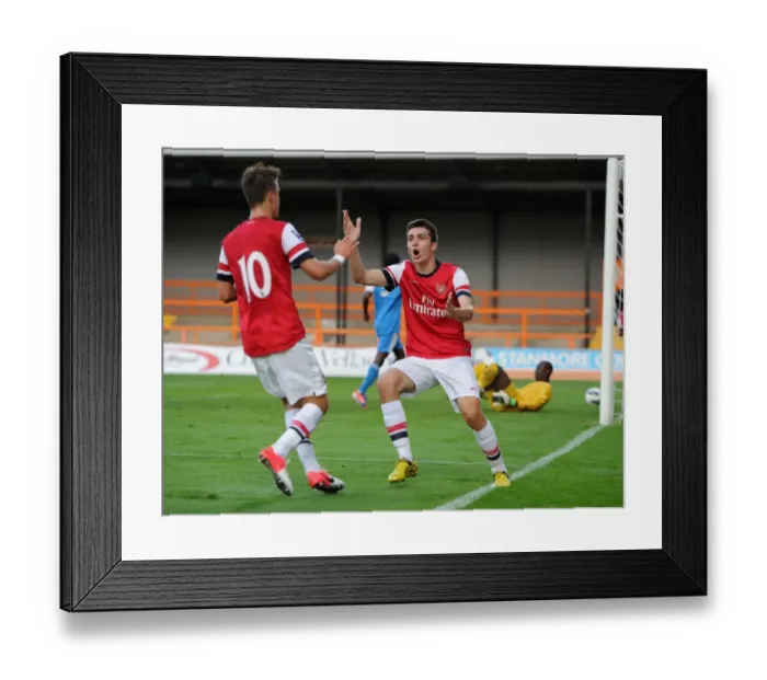 Framed Print : Arsenal's Disallowed Goal: Jon Toral's Reaction to Offside Call (NextGen Series 2012-13)