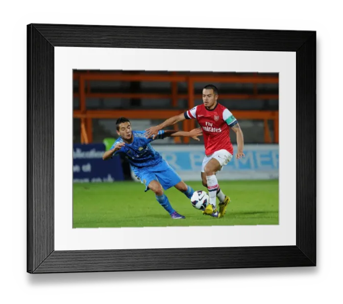 Framed Print : Young Talents Face Off: Nico Yennaris vs. Kevin Pommier, Arsenal U19 vs. Marseille (NextGen Series 2012-13)