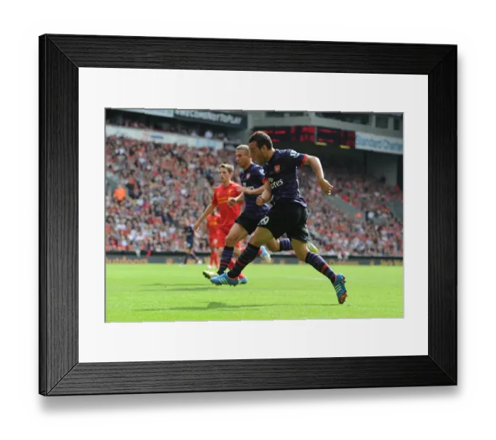 Framed Print : Santi Cazorla's Thrilling Goal: Liverpool vs. Arsenal, Premier League 2012-13