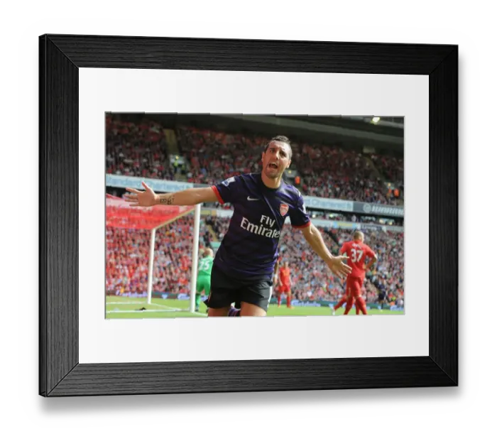 Framed Print : Santi Cazorla's Brilliant Brace: Arsenal's Comeback Win at Anfield (2012-13 Premier League)