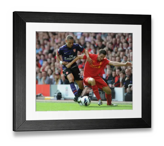 Framed Print : Clash of Wings: Gibbs vs. Downing - Premier League Battle, Liverpool vs. Arsenal, 2012-13 Framed Print : Clash of Wings: Gibbs vs. Downing - Premier League Battle, Liverpool vs. Arsenal, 2012-13
