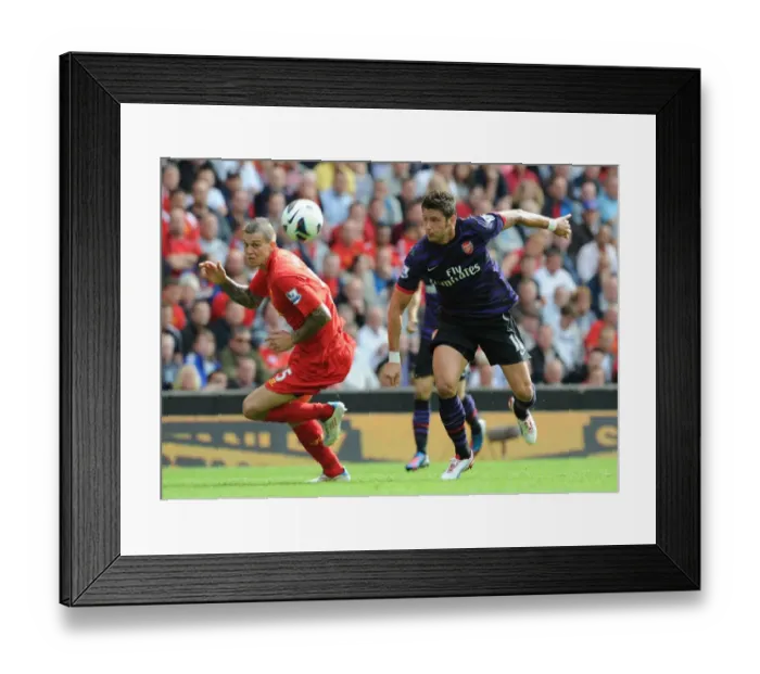 Framed Print : Clash of Titans: Liverpool vs. Arsenal - Olivier Giroud vs. Daniel Agger, Premier League Showdown (2012-13) Framed Print : Clash of Titans: Liverpool vs. Arsenal - Olivier Giroud vs. Daniel Agger, Premier League Showdown (2012-13)
